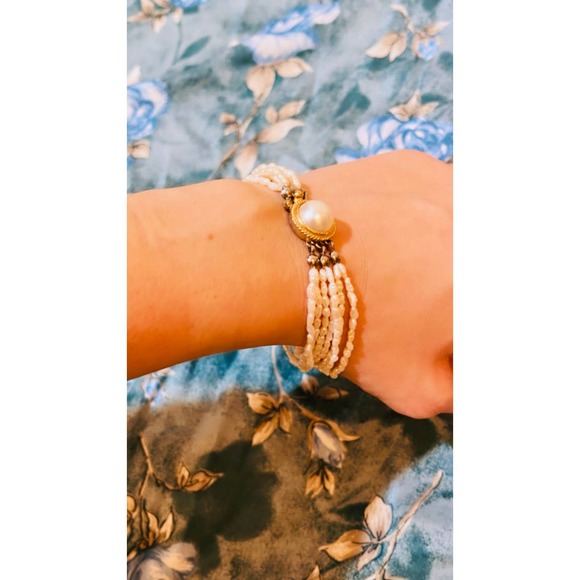 Vintage Rice Pearl Beaded Bracelet - Picture 1 of 7